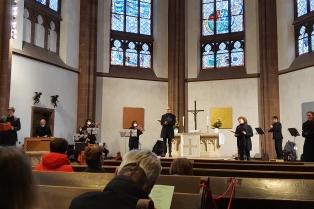 Kantatengottesdienst unter Corona-Bedingungen in der Dreikönigskirche Frankfurt am Main
