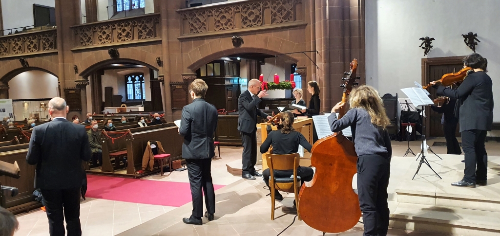 Kantatengottesdienst in der Dreikönigskirche Frankfurt am Main unter "Corona-Bedingungen" am 3. Advent 2021